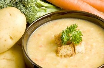 milk soup with croutons for gastritis