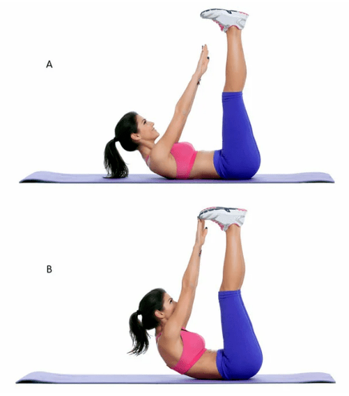 Twisting with raised legs
